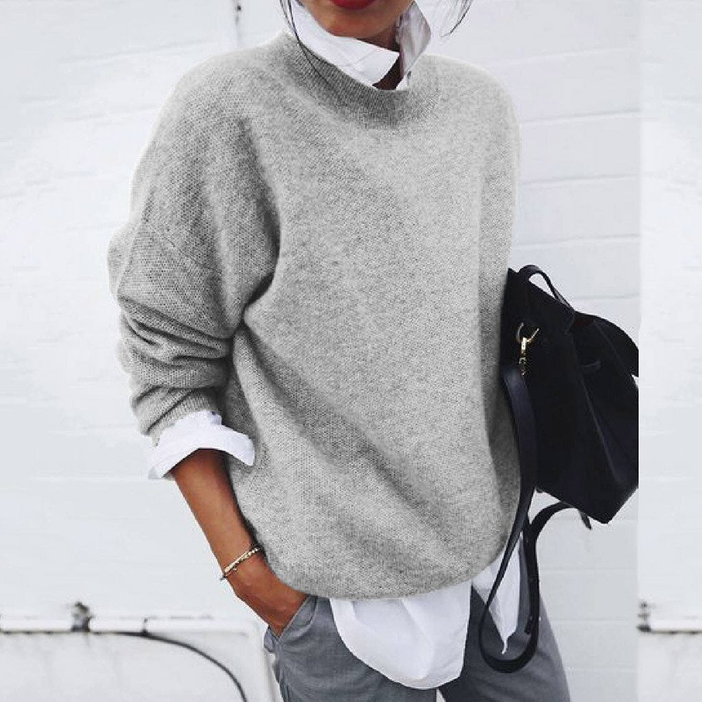 Matilda™ | Cosy Knitted Sweater with Faux Layered Shirt